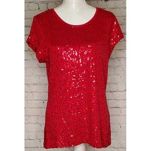 Madison Sequin Top Cap Sleeves Blouse Shirt